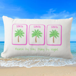 Beach by Day Mahj by Night Coastal Mahjong Lumbar Pillow