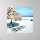 Beach Cabana Tropical Scenic Art Canvas Print