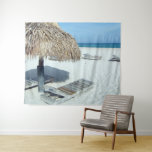 Beach Cabana Tropical Scenic Art Tapestry