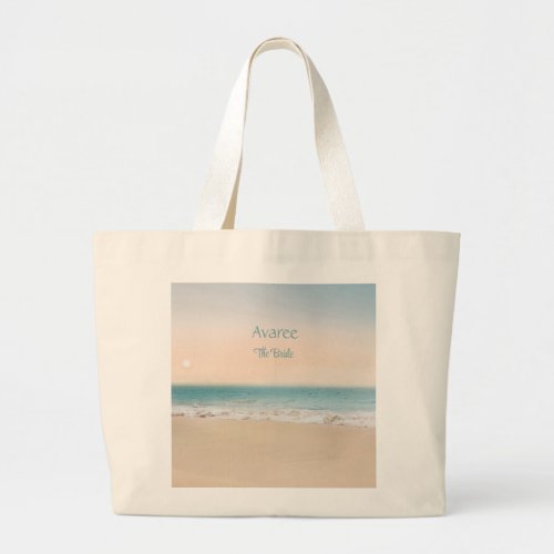 Beach Cabin Bachelorette Party Large Tote Bag