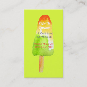 Beach cafe popsicle ice-blocks Summer Business Card