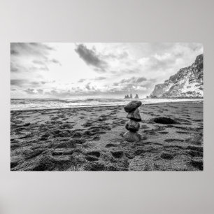 Beach Cairn Balance Poster