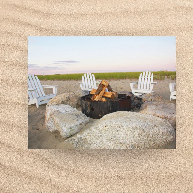 Beach Campfire  At Dusk Cape Cod Postcard (Creator Uploaded)
