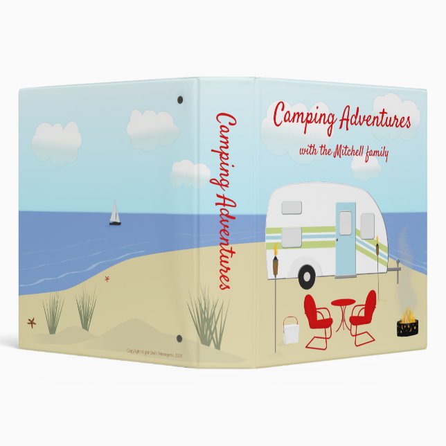 Beach Camping 3 Ring Binder (Background)