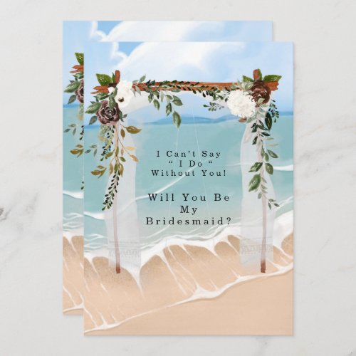 Beach Canopy Floral Will You Be My Bridesmaid Invitation