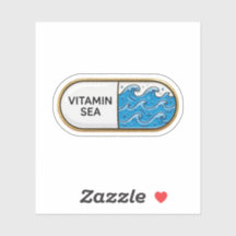 Beach Capsule Sticker | Ocean Wave Pill