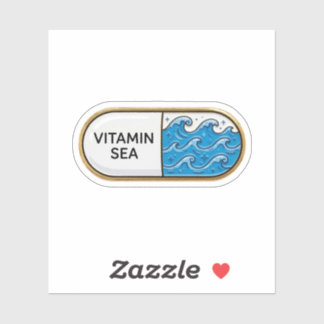 Beach Capsule Sticker | Ocean Wave Pill