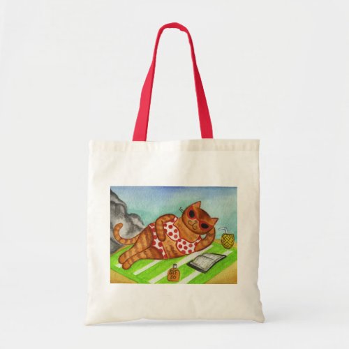 Beach Cat Tote Bag