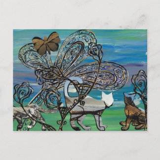 Beach Cats Postcard