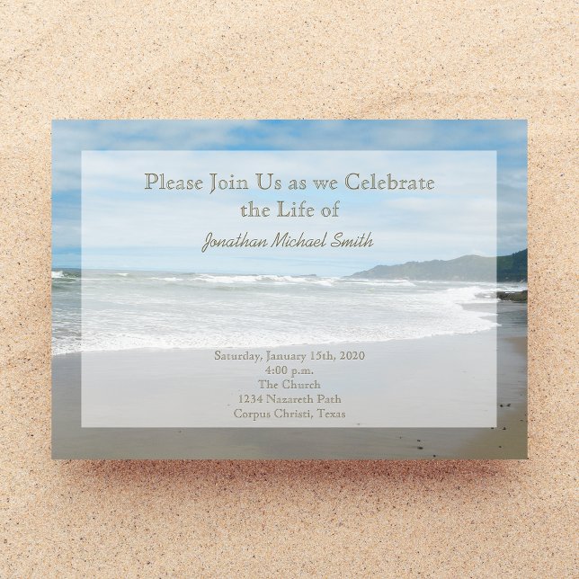 Beach Celebration of Life Invitation (Creator Uploaded)