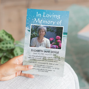 Beach Celebration of Life Ocean Funeral Invitation