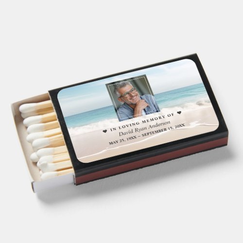 Beach Celebration of Life Photo Funeral Memorial Matchboxes