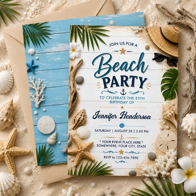 Beach Celebration Party Invitation (Creator Uploaded)
