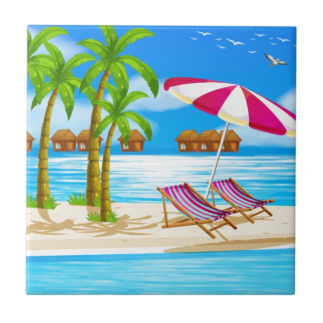 Beach Ceramic Tile (Front)