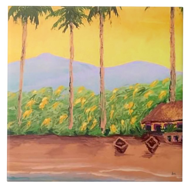 Beach Ceramic Tile (Front)