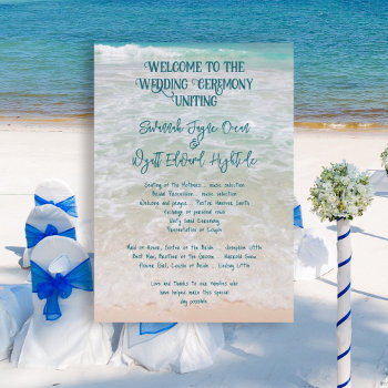 Beach Ceremony Program Simple One Page by sandpiperWedding at Zazzle