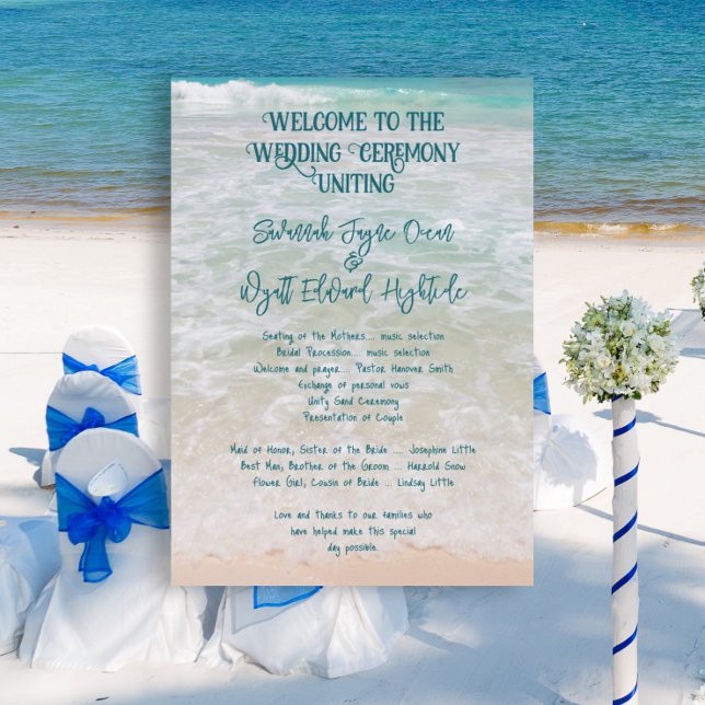 Beach Ceremony Program Simple One Page