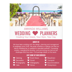 Beach Ceremony, Wedding Event Planner Advertising Flyer