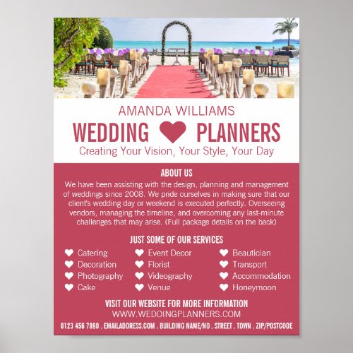 Beach Ceremony Wedding Event Planner Advertising Poster