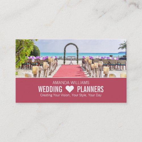 Beach Ceremony Wedding Event Planner Business Card