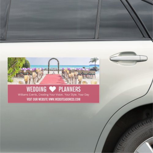 Beach Ceremony Wedding Event Planner Car Magnet