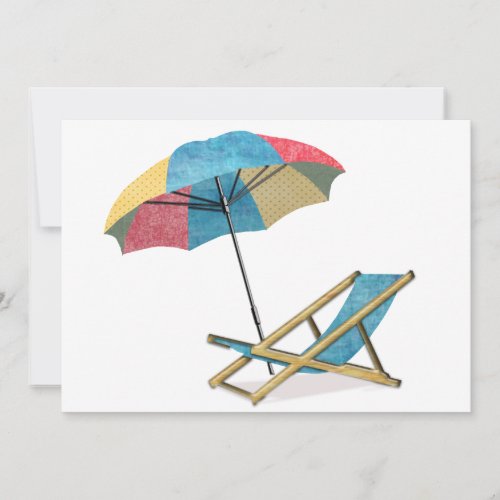 Beach Chair and Umbrella Invitation