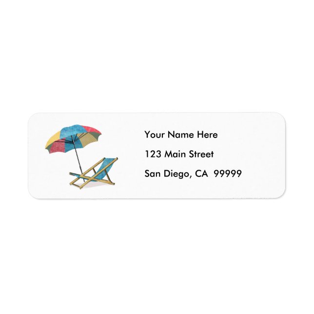 Beach Chair and Umbrella Label (Front)