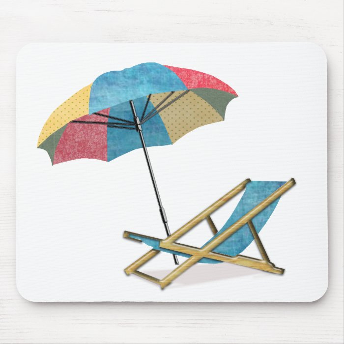 Beach Chair and Umbrella Mouse Pad