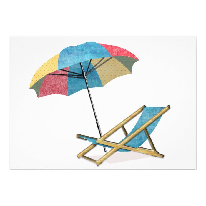 Beach Chair and Umbrella Personalized Announcement