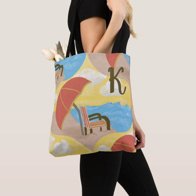 Beach Chair Art Custom Summer Tote Bag (Close Up)