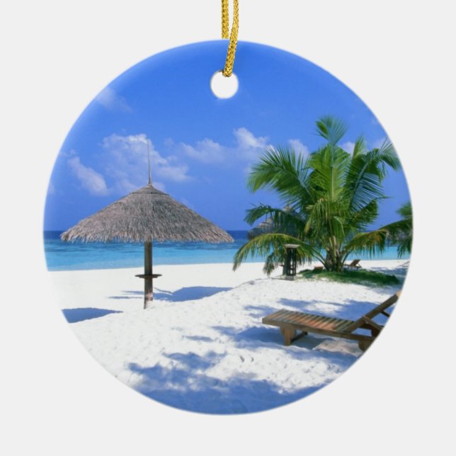 Beach Chair Ceramic Ornament (Front)