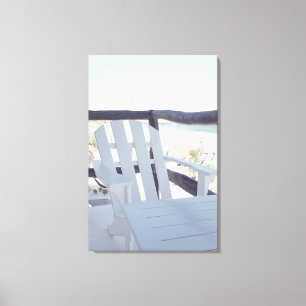 Beach Chair On Balcony Canvas Print