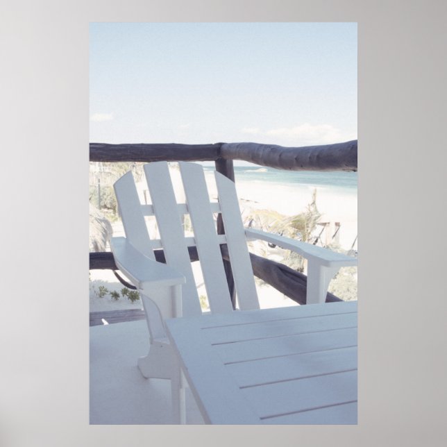 Beach Chair On Balcony Poster (Front)