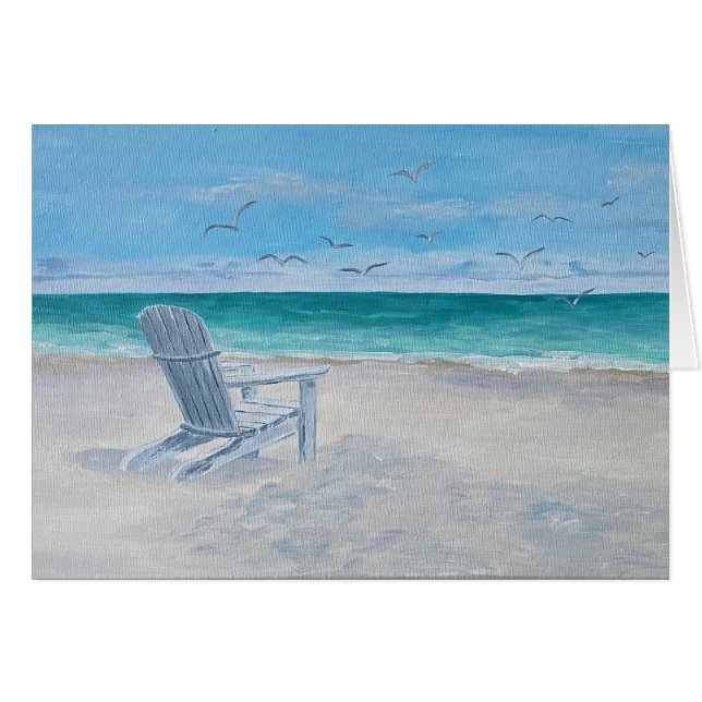 Beach chair painting, feel better card (Front Horizontal)
