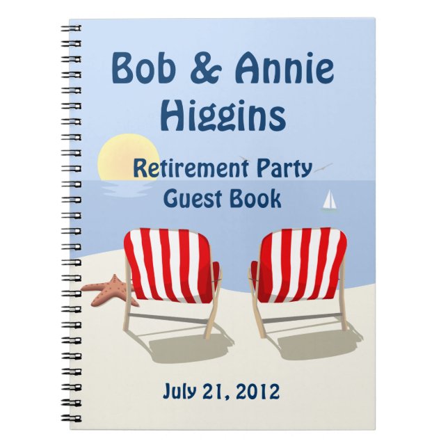 Beach Chair Retirement Party Guest Book (Front)