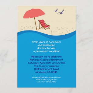 Beach Chair Retirement Party Invitation