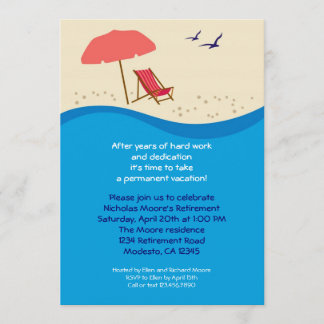 Beach Chair Retirement Party Invitation