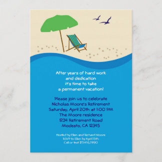 Beach Chair Retirement Party Invitation
