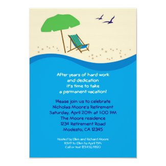 Beach Chair Retirement Party Invitation