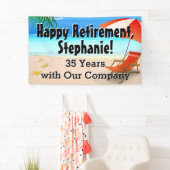 Beach Chair Scene Custom Retirement Party Banner | Zazzle