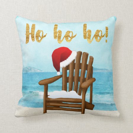 Beach Chair Tropical Christmas Pillow