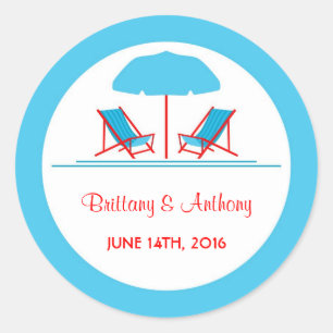 Beach Chair Wedding Sticker