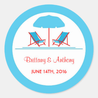 Beach Chair Wedding Sticker