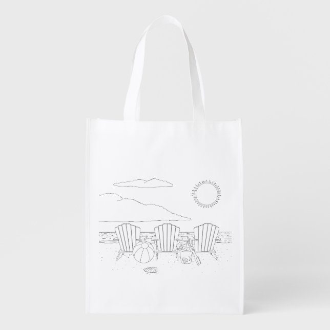 Beach Chairs Adult Coloring Bag (Front)