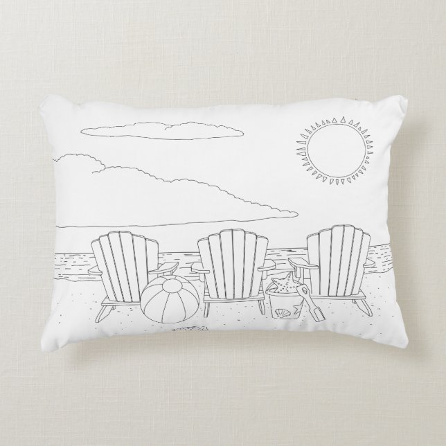 Beach Chairs Adult Coloring Pillow (Front)