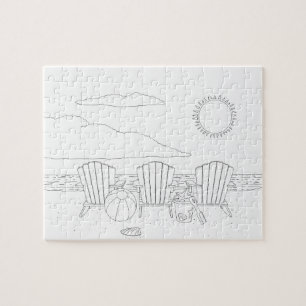 Beach Chairs Adult Coloring Puzzle