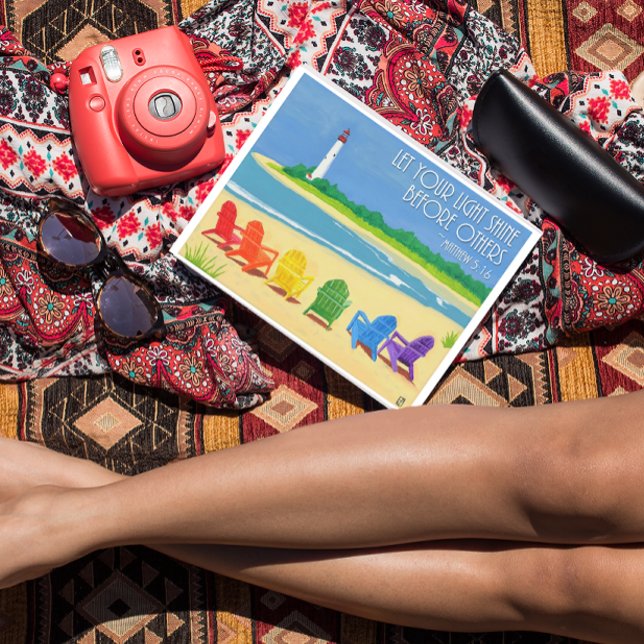 Beach Chairs and Lighthouse Inspirational Postcard (Creator Uploaded)