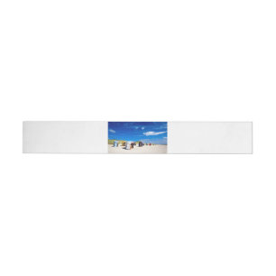 Beach chairs at the North Sea Wrap Around Address Label