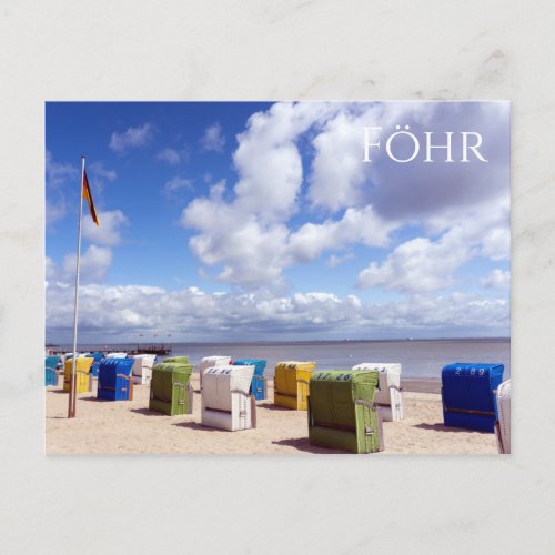 Beach Chairs Beach Fhr Island Nordfriesland Postcard