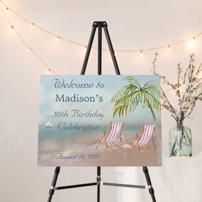 Beach Chairs Birthday Party   Foam Board (In Situ (Stand))